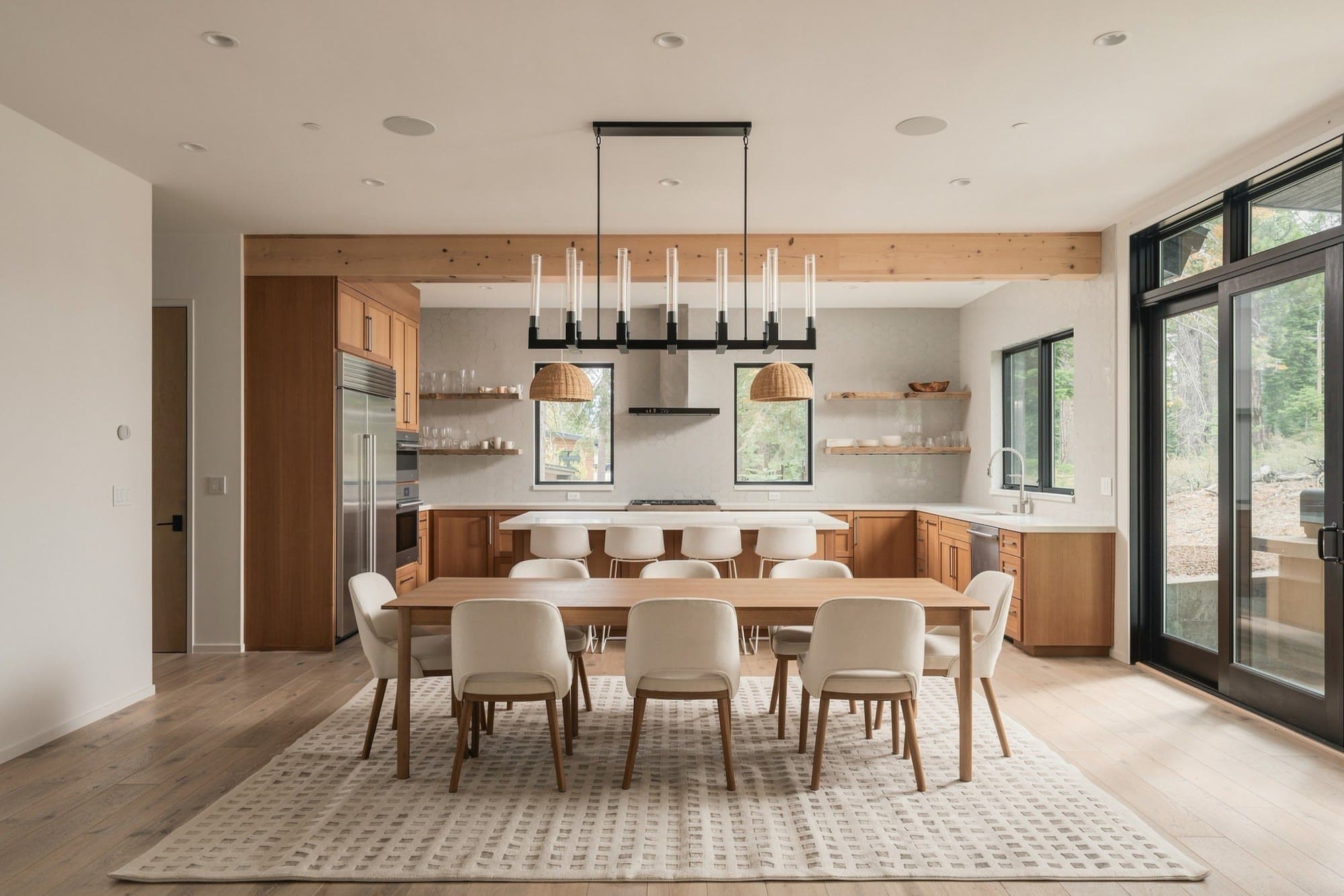 Kitchen and dining room, delivered in the Bright and Moody grades