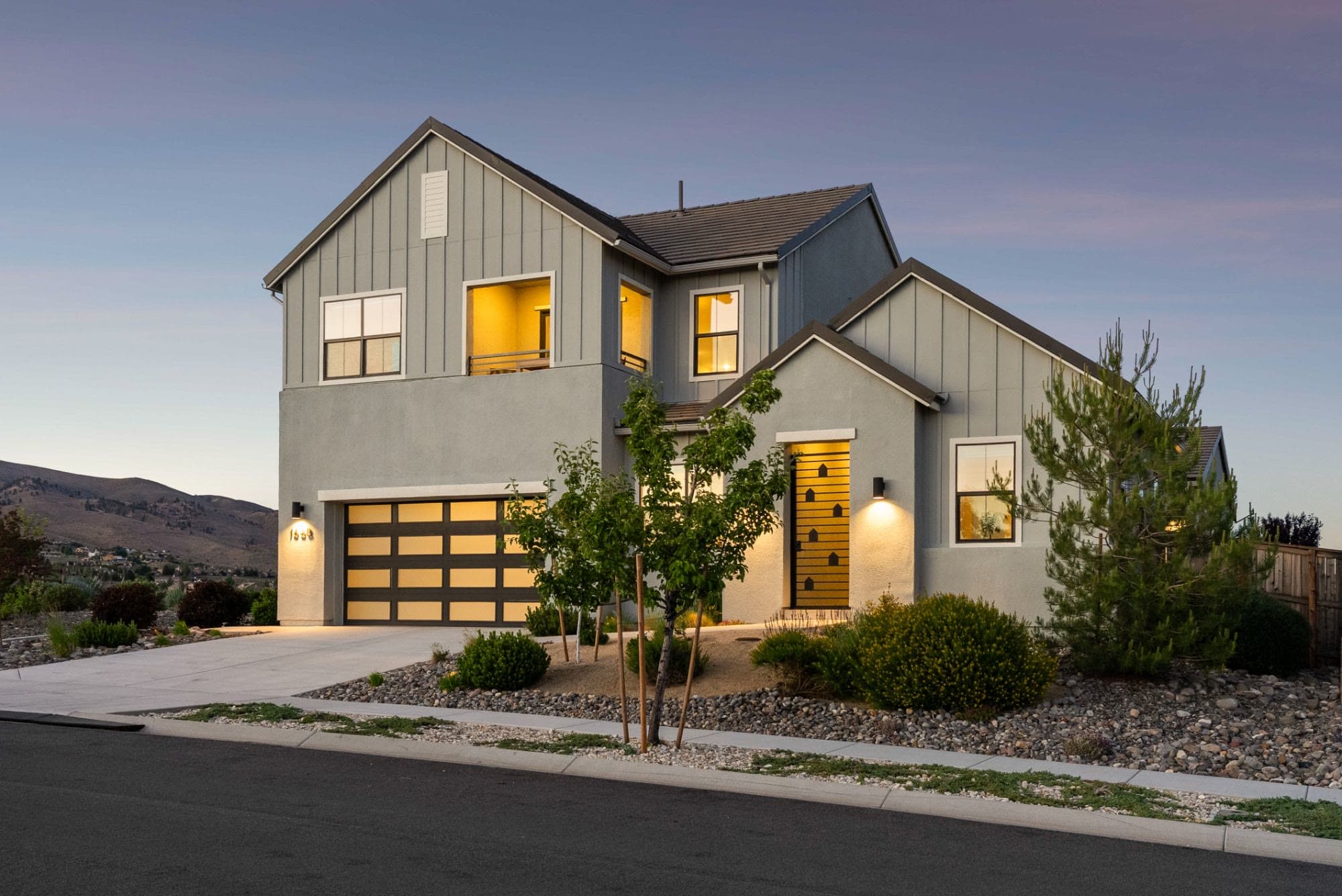 Home exterior as shot in daylight and as its virtual twilight edit